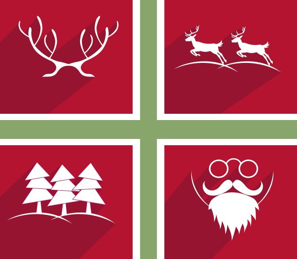 为圣诞节和新年的元素集图片下载