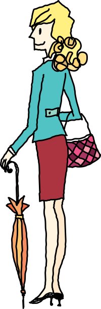 伞的女人站图片下载