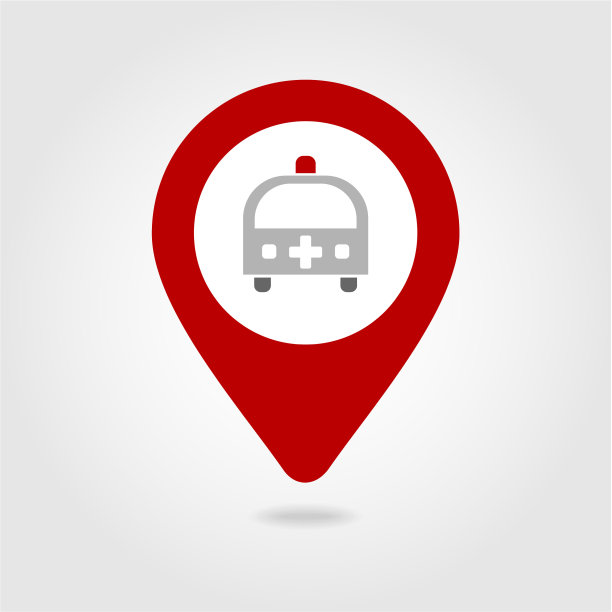 救护车地图引脚图标图片下载