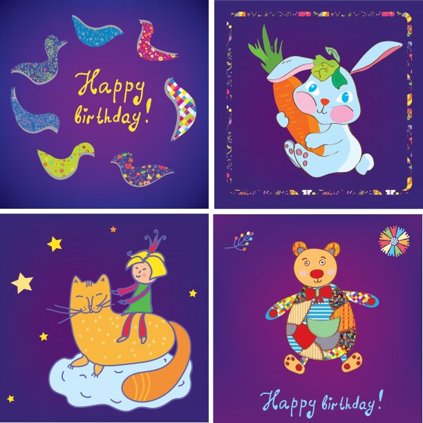 生日卡模板设计图片下载