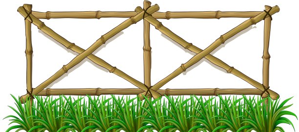 有草的竹篱笆图片下载