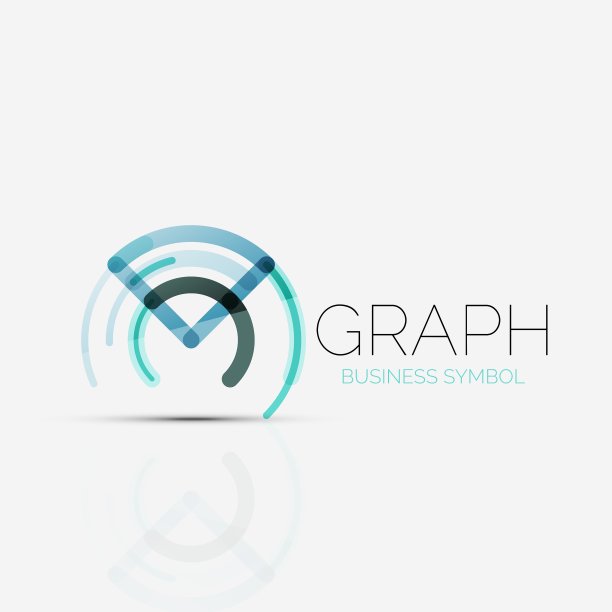 抽象的标志理念，线性图表或图形图片下载