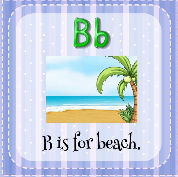 卡片上的字母B代表海滩图片下载