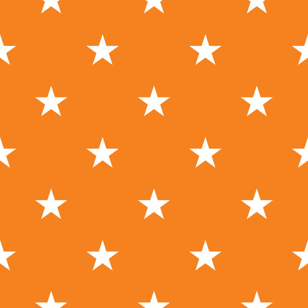 瓷砖图案与白色星星在橙色的背景图片下载