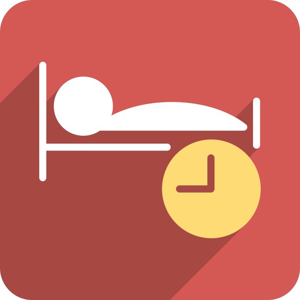 睡眠时间扁平圆形方形图标与长图片下载