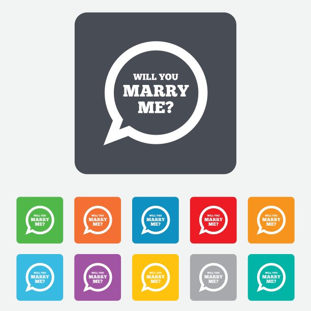 嫁给我演讲泡泡标志图标订婚标志图片下载