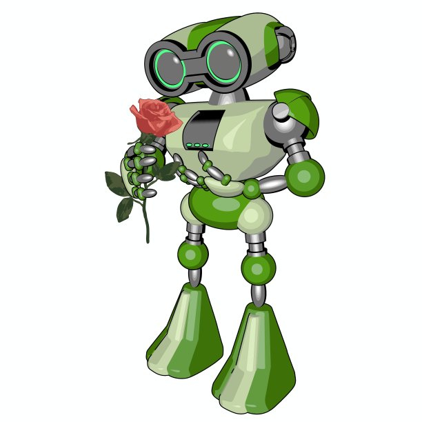 绿色可爱的机器人图片下载