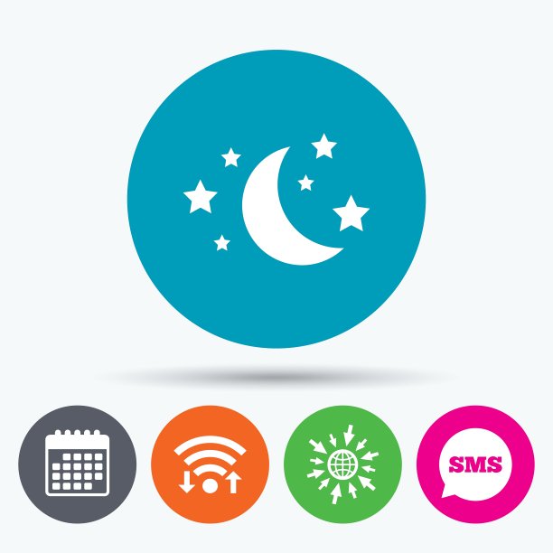 月亮和星星标志图标睡眠梦的象征图片下载