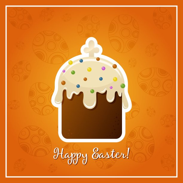 复活节背景与复活节蛋糕illiated图片下载