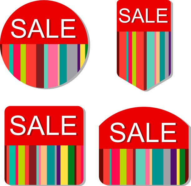 一套彩色的销售标签图片下载