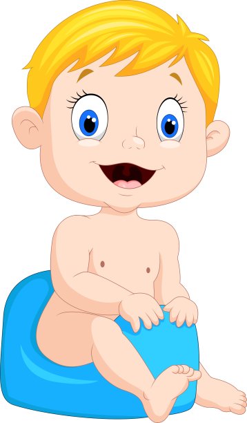 卡通男孩坐在便盆上图片下载