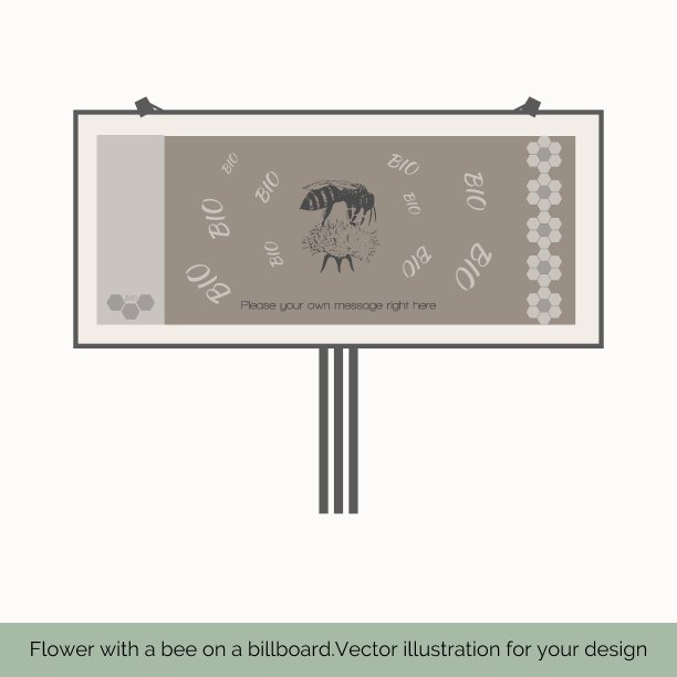 广告牌上的蜜蜂花图片下载
