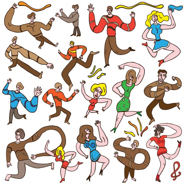 跳舞的人-卡通布景图片下载