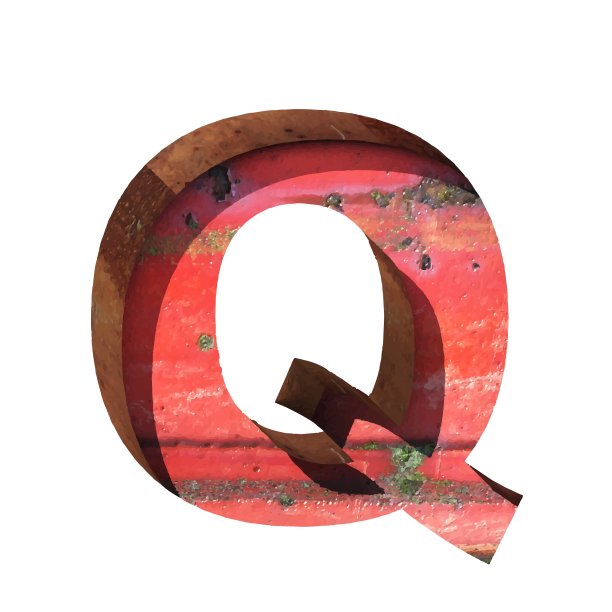 金属切割数字q粘贴到任何背景图片下载