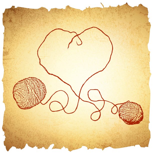 心形的两个红色线索图片下载