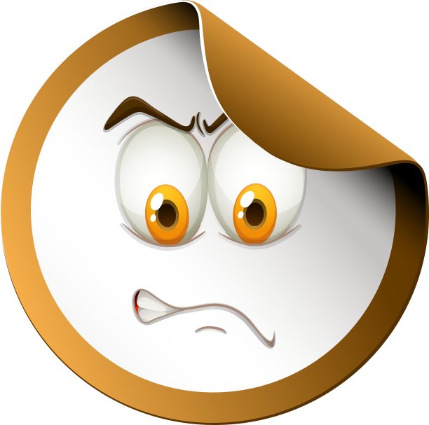 贴纸上愤怒的脸图片下载