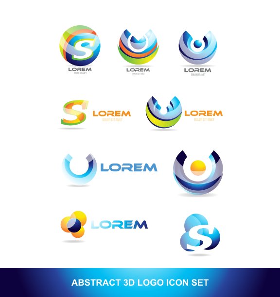 抽象球体图标标志集图片下载