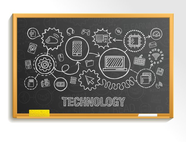 学校科技手绘集成图标集图片下载