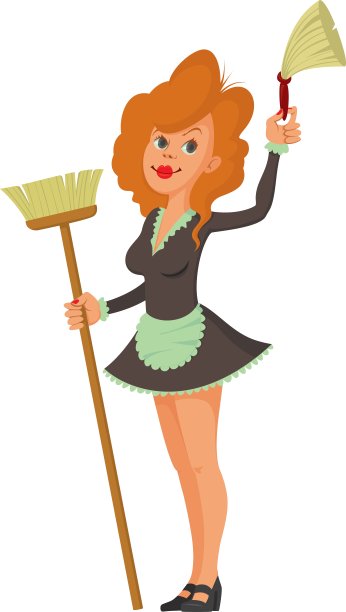 女佣和清洁工具图片下载