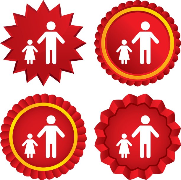 单亲家庭和一个孩子的标志图标图片下载