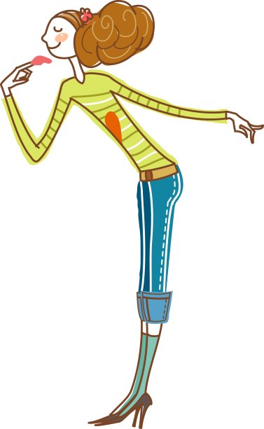 女人站着的侧视图图片下载