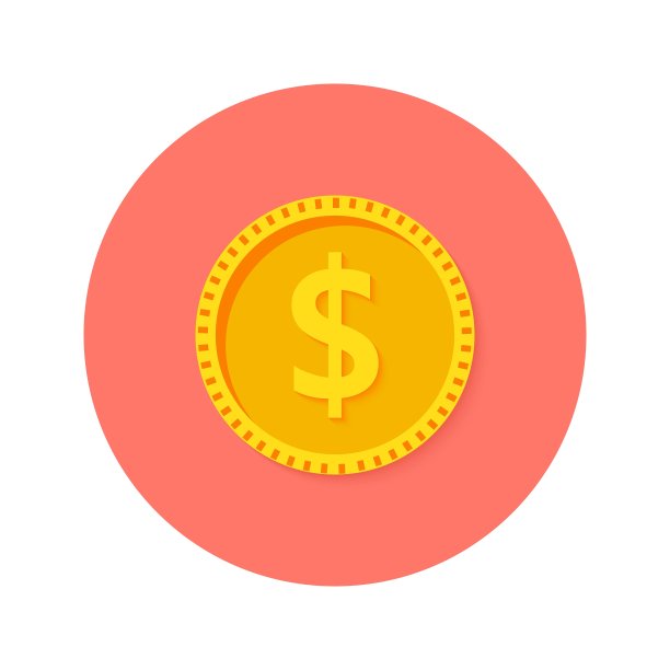 金币圆形扁平图标图片下载