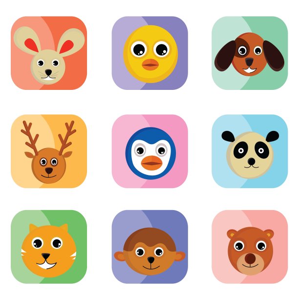 可爱的动物面孔图片下载