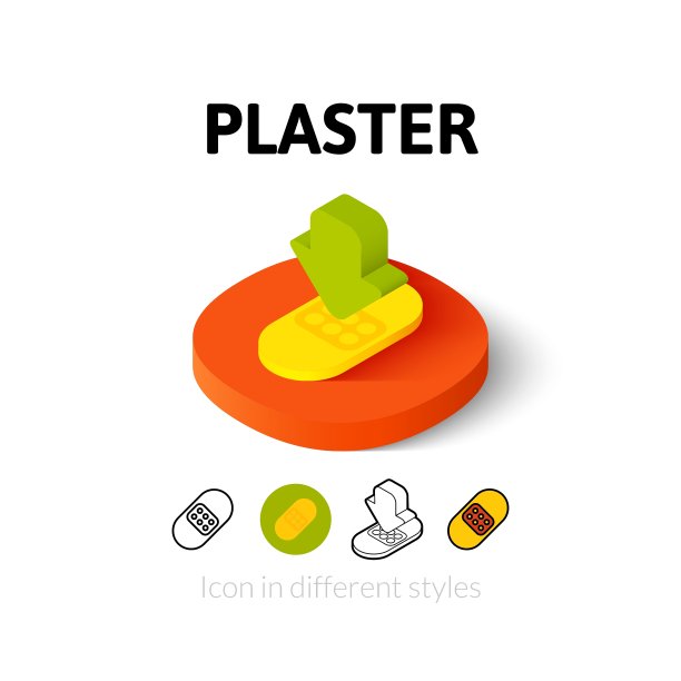 石膏图标在不同的风格图片下载