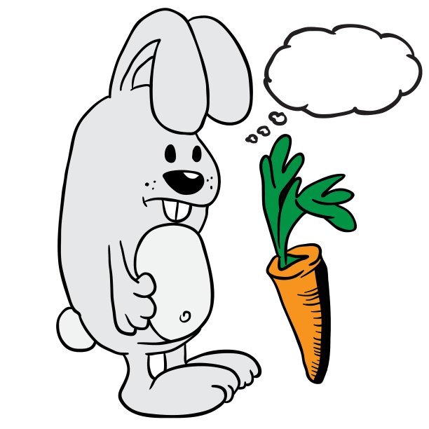 有思想泡泡的兔子图片下载