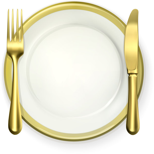 金色餐具图片下载