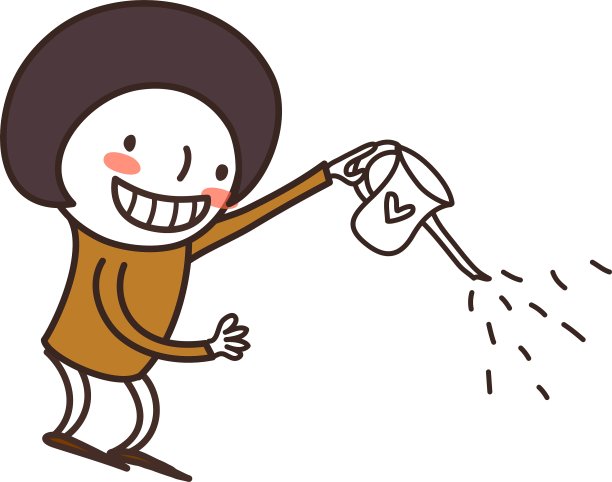 拿着喷壶的男孩的侧视图图片下载