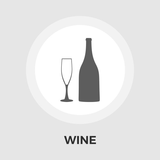 葡萄酒扁平风格图标图片下载