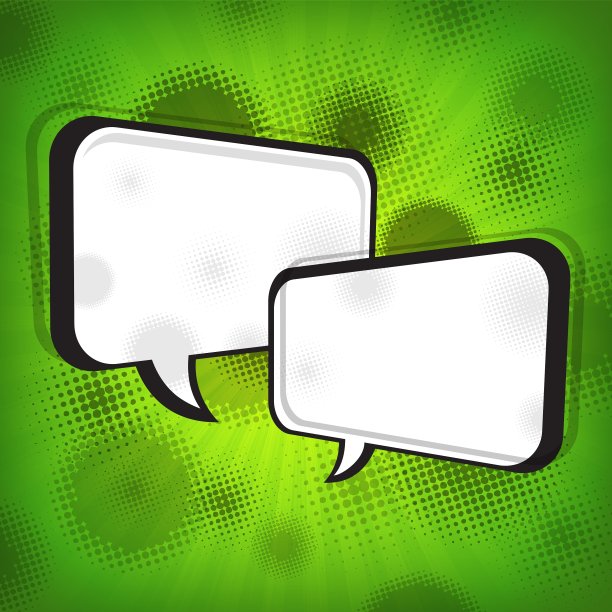 白色的语音泡泡在绿色上图片下载