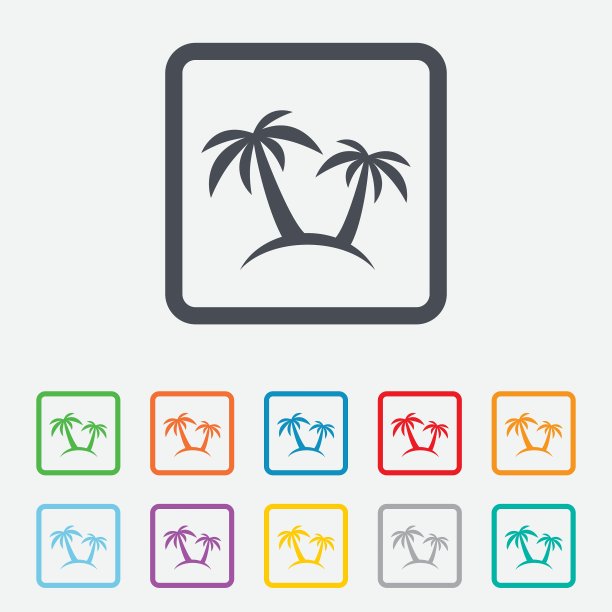 棕榈树标志图标旅游旅行的象征图片下载