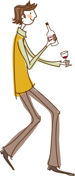 拿着酒杯的男人的侧视图图片下载