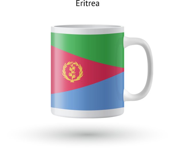 厄立特里亚国旗纪念马克上的白色背景图片下载