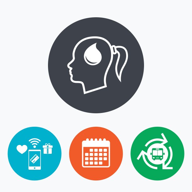 头与下降标志图标女性女性头图片下载