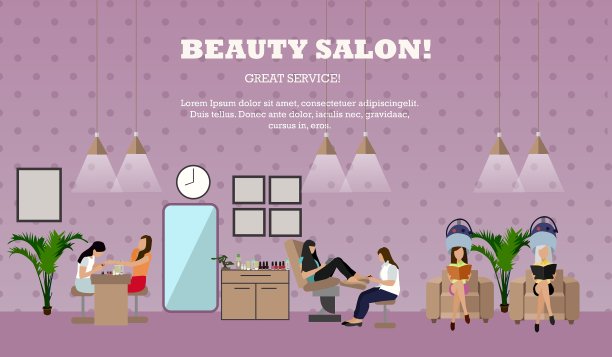 美容院室内概念横幅图片下载
