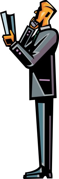 男人拿纸的侧视图图片下载