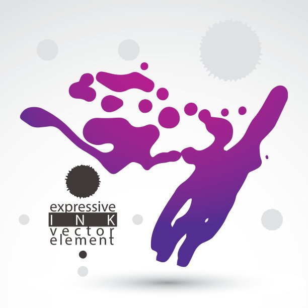 用刷子把五彩的墨渍弄脏图片下载