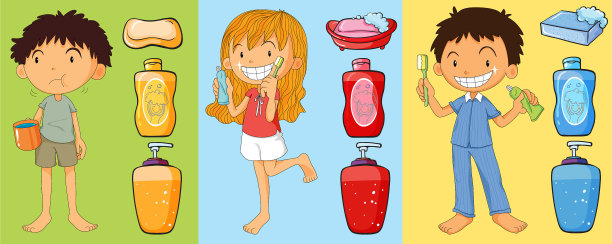 男孩和女孩正在刷牙图片下载