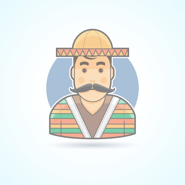 墨西哥男子在传统服装图标图片下载