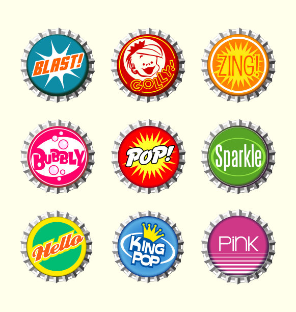 复古的瓶盖设计图片下载