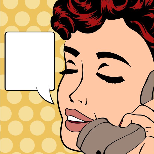 流行艺术可爱的复古女子漫画风格图片下载