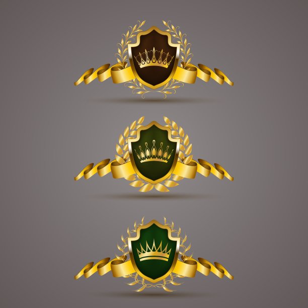 戴着月桂花环的金盾图片下载