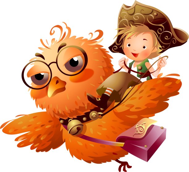 骑猫头鹰的男孩图片下载