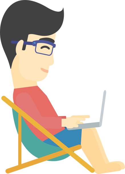 坐在折叠椅上的男人图片下载