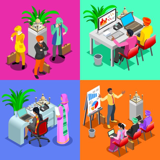 商业印度03等距人图片下载