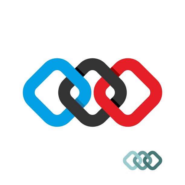 三方格连接的设计元素图片下载