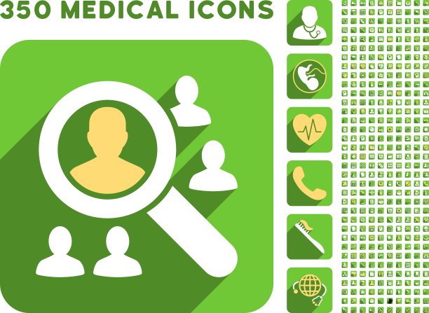 探索患者图标和医疗Longshadow图标图片下载